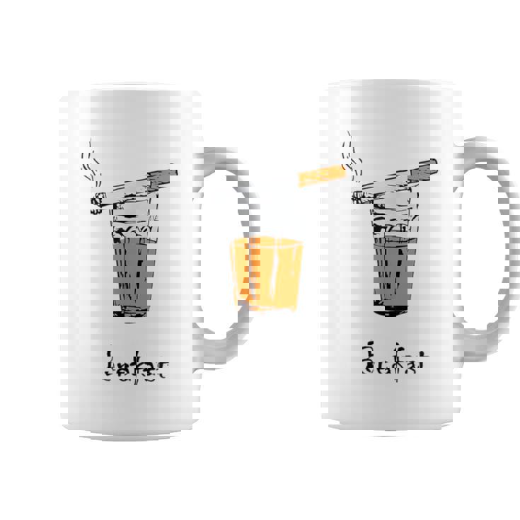 朝食タバコとウイスキー、面白いtシャツギフト。 コーヒーマグ