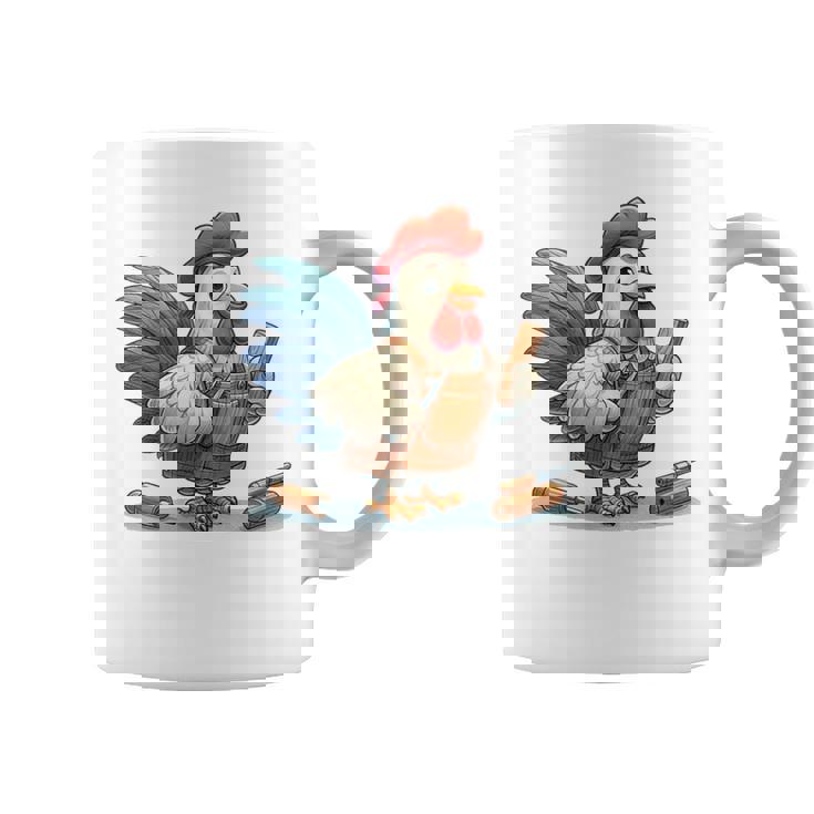 木彫りの鶏、かわいいデザイン コーヒーマグ