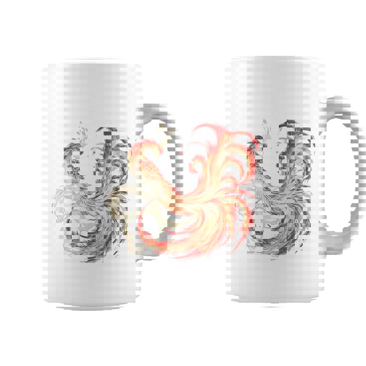 朱雀 不死鳥 火の鳥 フェニックス 漢字 イラスト バックプリント コーヒーマグ