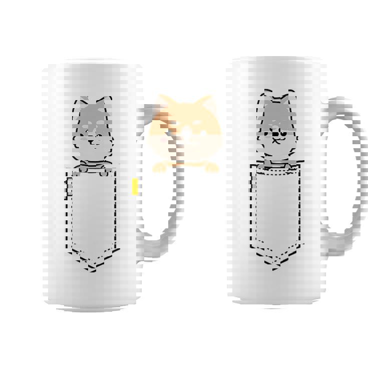 柴犬 しばいぬ 子柴 柴犬子犬 ワンポイント ポケット デザイン かわいい おもしろ 可愛い 犬飼い 犬好き コーヒーマグ