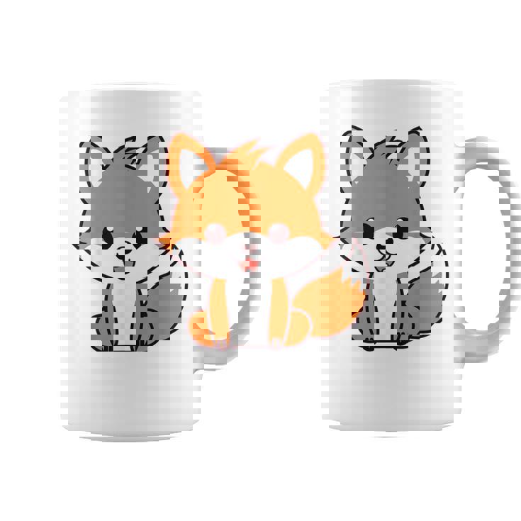 森のかわいい面白いキツネの子動物は小さなキツネが大好きです コーヒーマグ