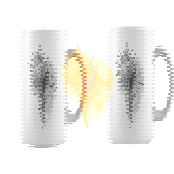 水彩 ムレックス 貝殻 貝殻 ハンティング ビーチコーミング コーヒーマグ