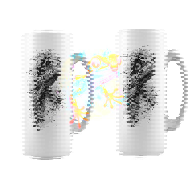 爬虫類とカラフルなヤモリ コーヒーマグ