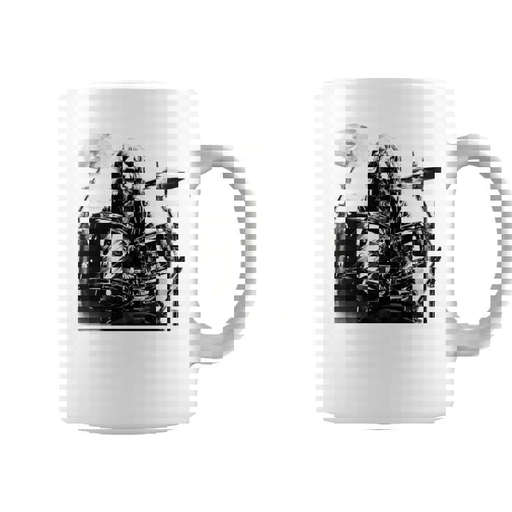 犬がドラムを叩く 長袖tシャツ コーヒーマグ