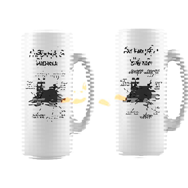 犬の解剖学ドーベルマン犬 長袖tシャツ コーヒーマグ