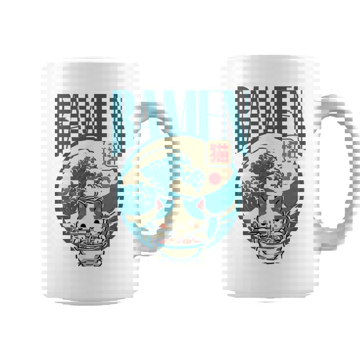 猫食べるラーメン キッズ&大人、日本の神奈川波ラーメン コーヒーマグ