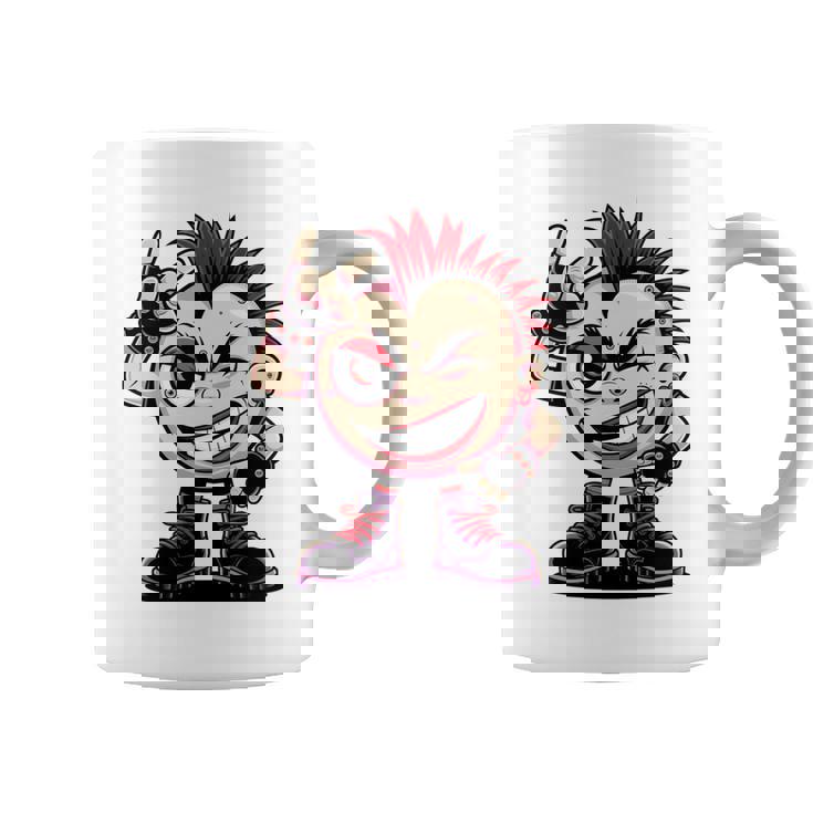 生意気なパンクロックロッカー イロとブーツ付き 面白いパンク 長袖tシャツ コーヒーマグ