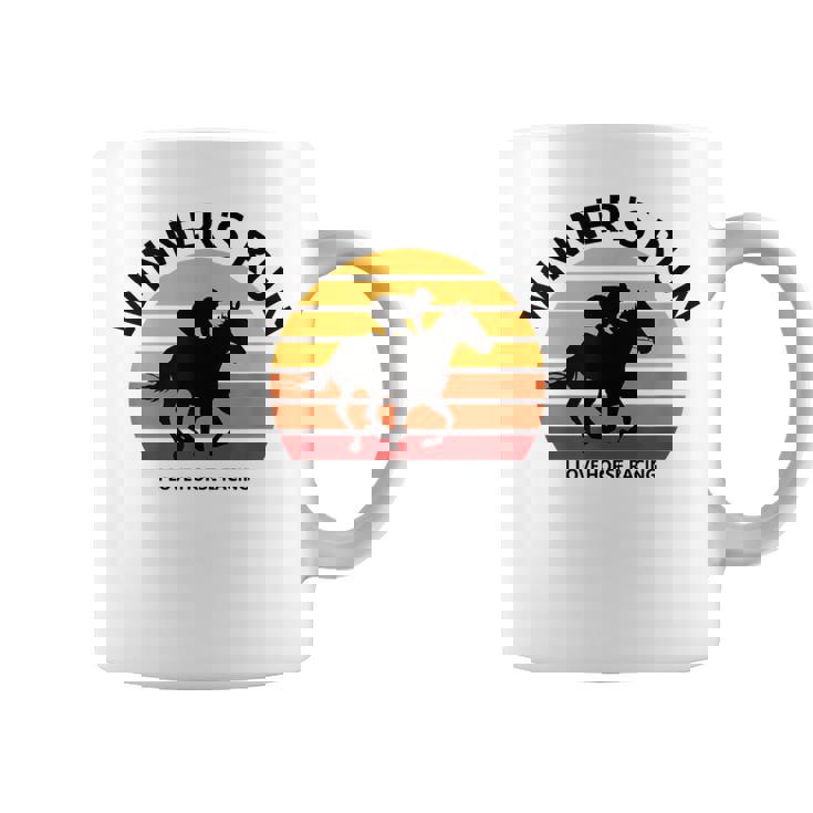 競馬ファンや馬好きの方にお勧め 勝者の走り オシャレな競馬イラスト コーヒーマグ