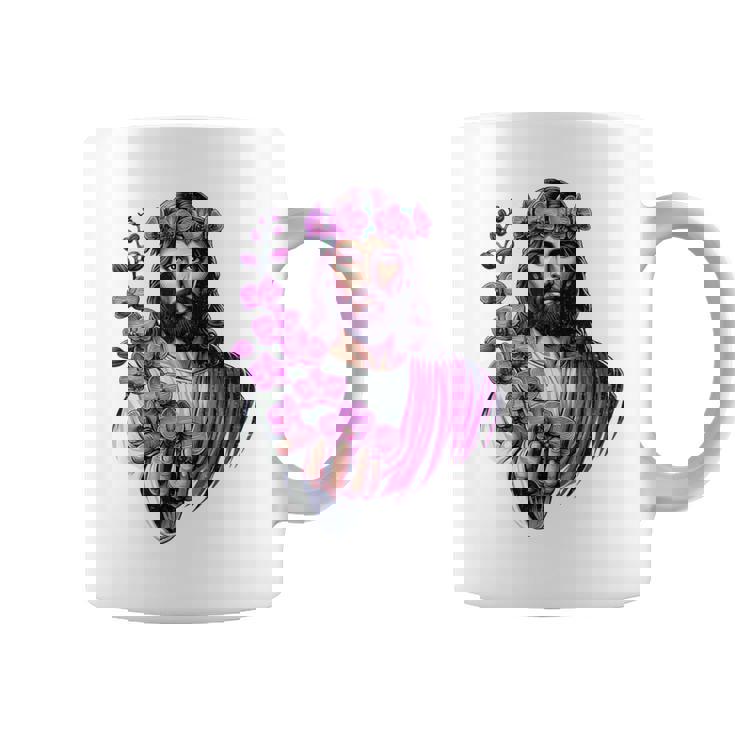紫の蘭を持つイエス コーヒーマグ