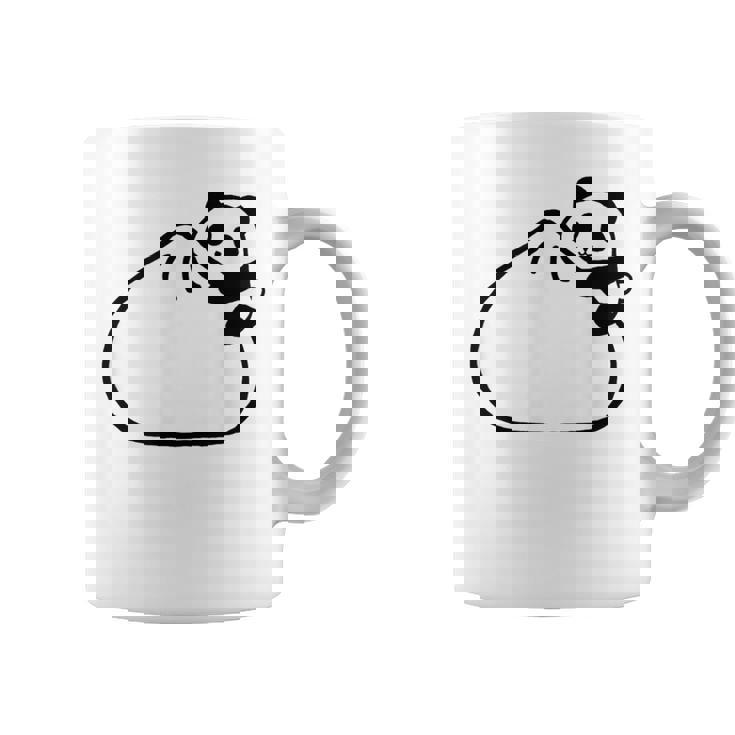 肉まんに抱きつくパンダ かわいい チャイナ 白黒 Panda Meat Bun コーヒーマグ