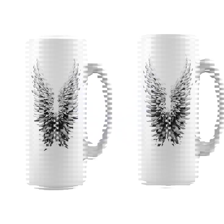 背中には白い天使の羽 コーヒーマグ