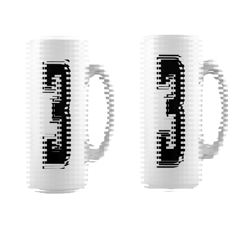 背番号 3 チーム短大スポーツ背番号付きユニフォーム コーヒーマグ