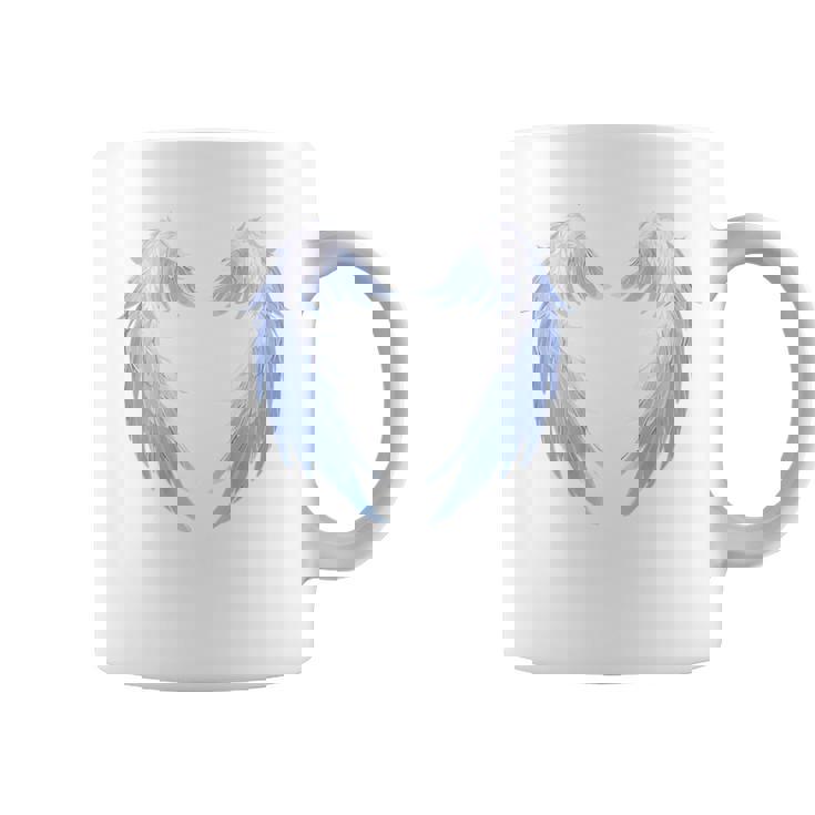 背面に美しい白い天使の羽のデザイン コーヒーマグ