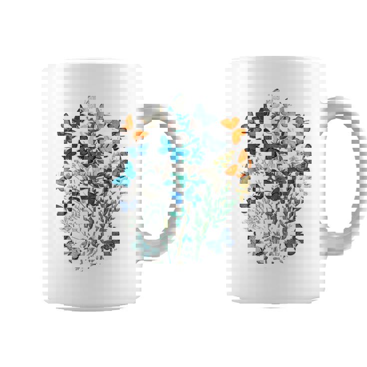 花 蝶々 かわいい フラワー 蝶 アート メンズ レディース 服 母 女性用 おしゃれ コーヒーマグ