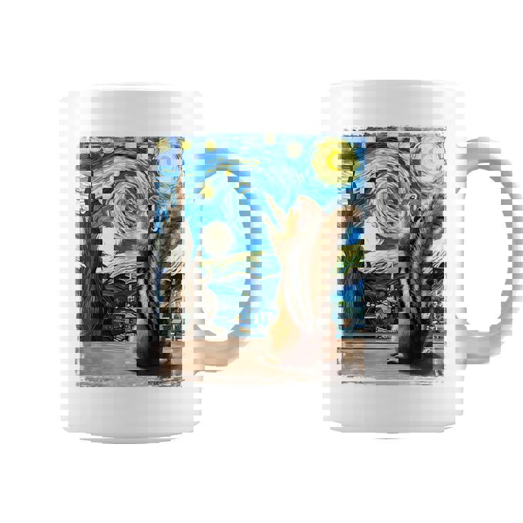 芸術的なシマリスシャツ ゴッホスタイル 星月夜 シマリス コーヒーマグ