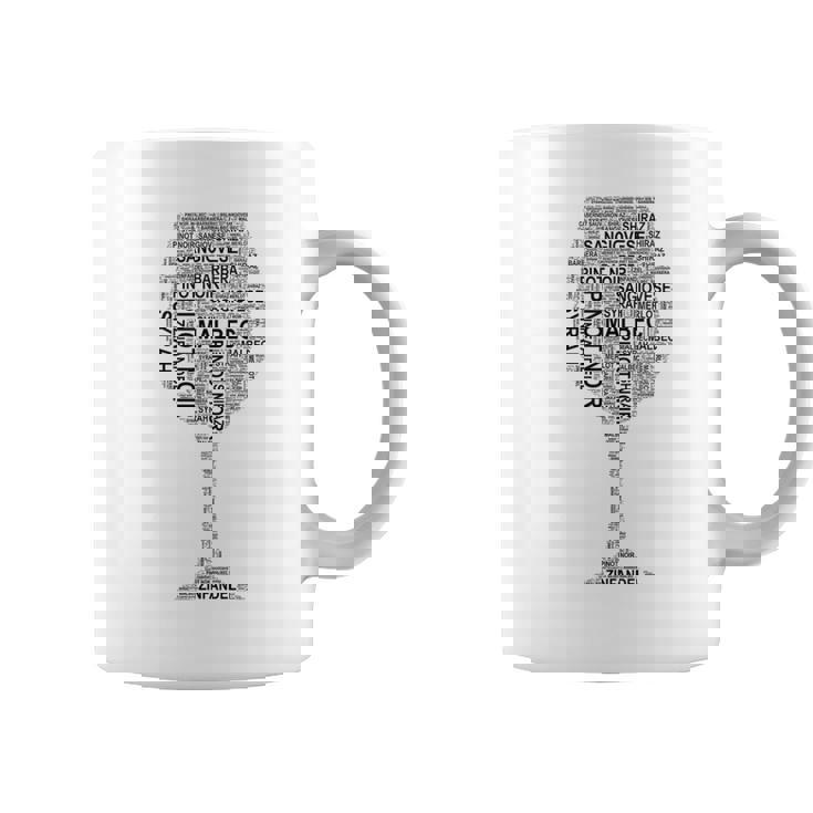 赤ワイングラス ワード アート オブ ワイン タイプ ブラック テキスト コーヒーマグ