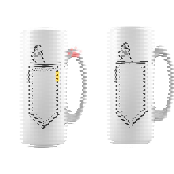 隠れネコ ねこ 猫 隠す 猫好き 猫の足 猫足 肉球 白猫 ワンポイント ポケット デザイン かわいい おもしろ コーヒーマグ