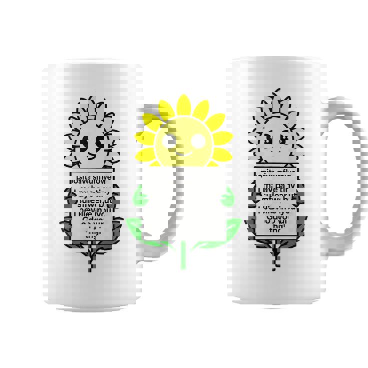 面白いひまわりおもちゃ ポジティブカード ポジティブヒマワリ コーヒーマグ