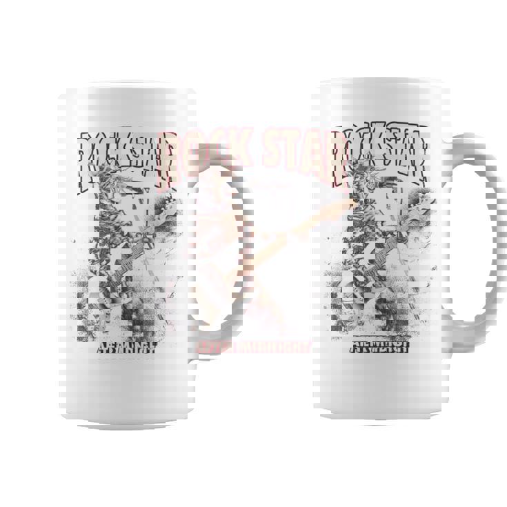 面白いギター猫 エレキギターでロックを弾く猫 長袖tシャツ コーヒーマグ