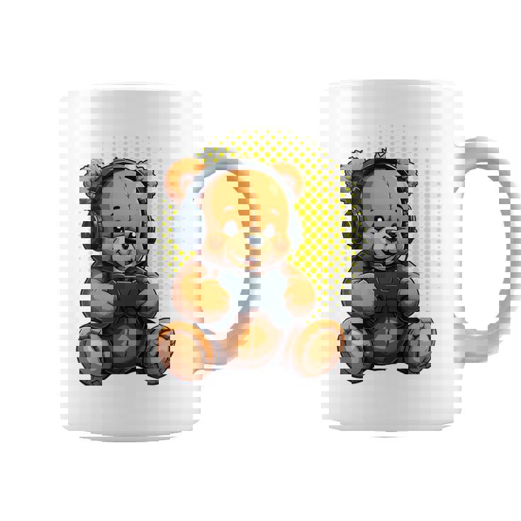 面白いゲームテディホールディングビデオゲームコントローラー。 長袖tシャツ コーヒーマグ