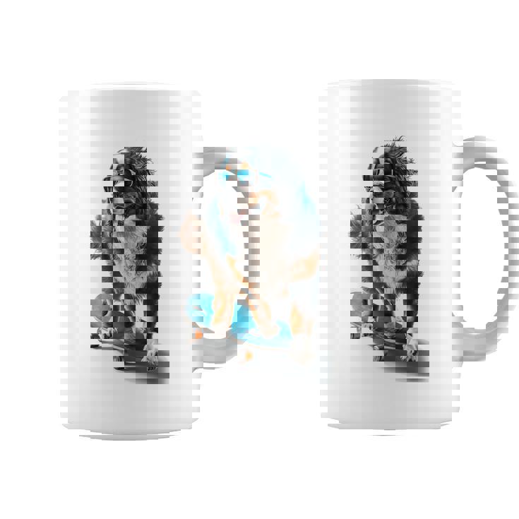 面白いスケートボード バーニーズマウンテンドッグ スケーター スケートグラフィック コーヒーマグ