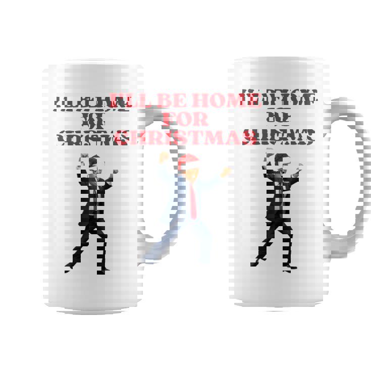 面白いトランプサンタハット、クリスマスに家に帰るよ 長袖tシャツ コーヒーマグ