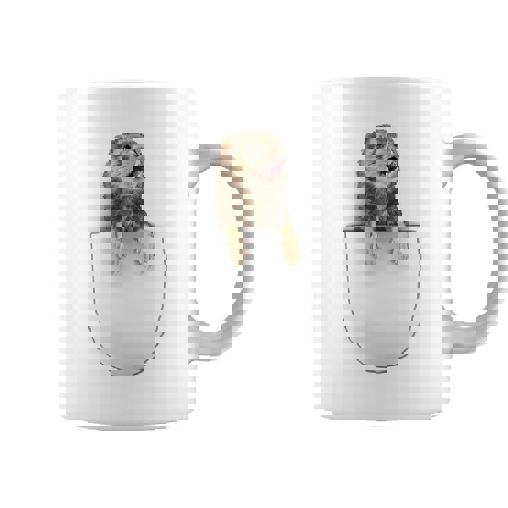 面白いペットフェレット ポケットの中のファニー フェレット コーヒーマグ