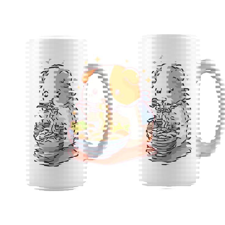 面白いモルモット 箸でラーメンを食べる アニメ 長袖tシャツ コーヒーマグ