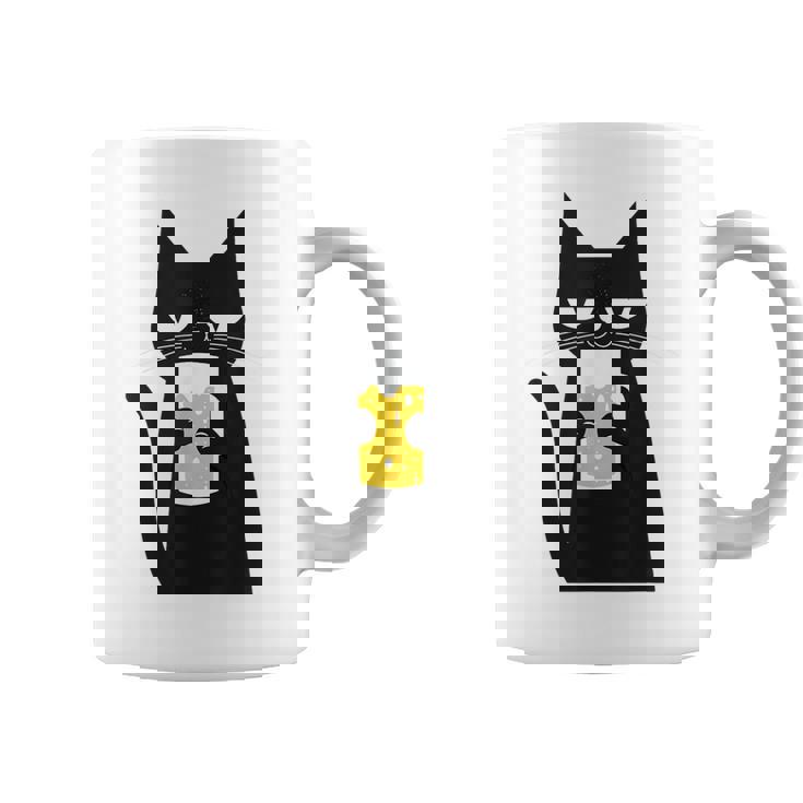 面白い黒猫はビールが大好きおもしろいビール好き コーヒーマグ