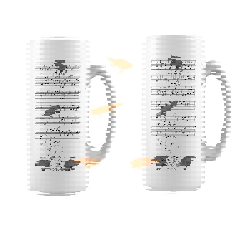 音符で遊ぶ面白いカモノハシ コーヒーマグ