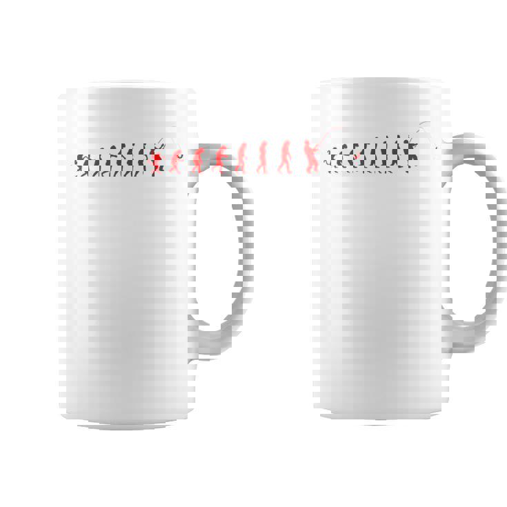 類人猿から漁師への釣りの進化 コーヒーマグ