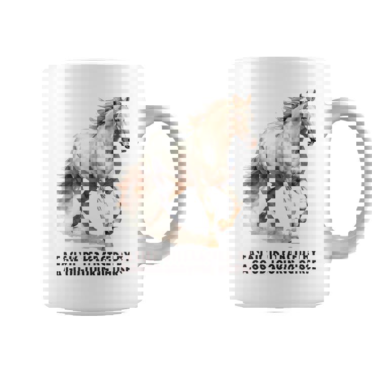 馬の水彩画、乗馬、優雅な高速ランニング馬 コーヒーマグ