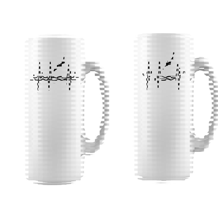 高飛び込みハートライン パルスライン 長袖tシャツ コーヒーマグ