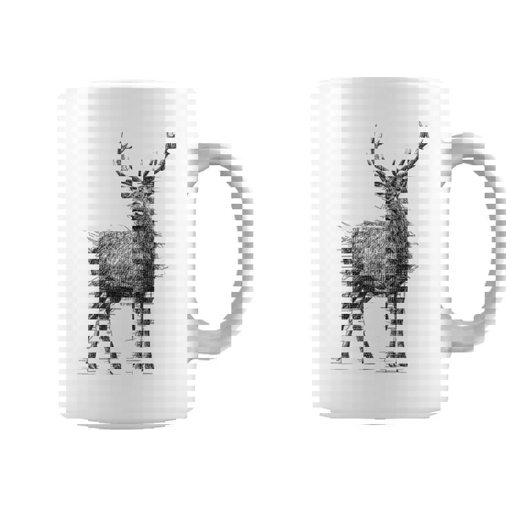 鹿 絵 グラフィック 動物 アート モチーフ 鹿 コーヒーマグ