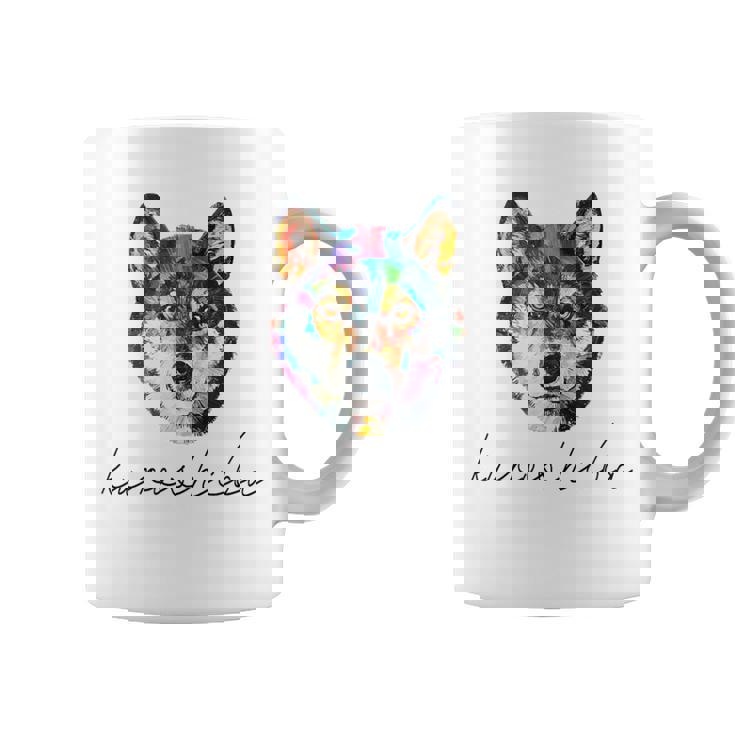 黒柴のグラフィックデザイン コーヒーマグ