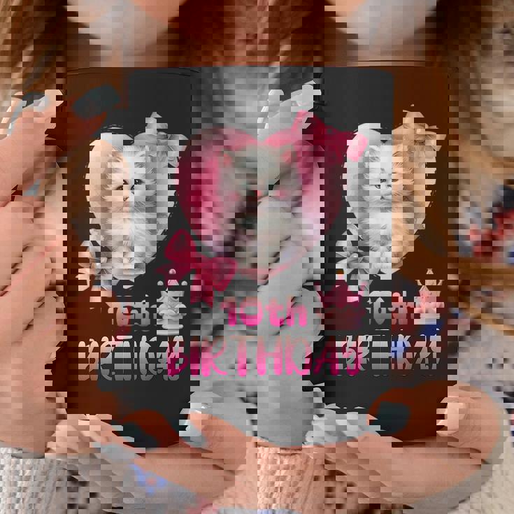 10歳の誕生日 ピンク かわいい 猫 コーヒーマグ 面白い贈り物