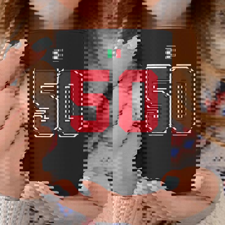 50 ナンバー カレッジスタイル ヴィンテージ 赤 白 イタリア国旗 コーヒーマグ 面白い贈り物