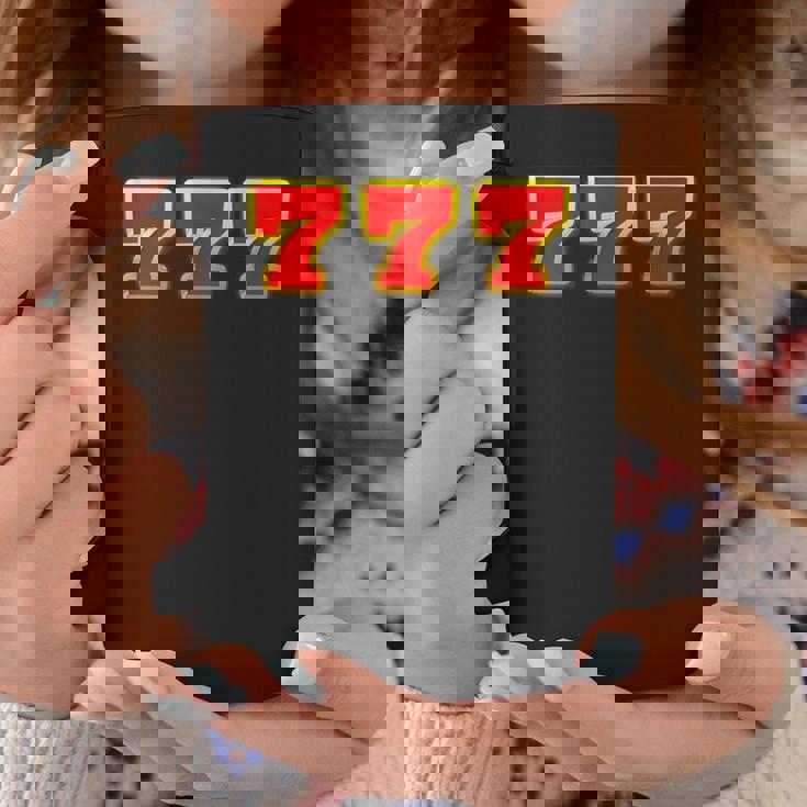 777 スリーセブン【スロット カジノ ラッキー7】数字 文字 シンプル デザイン コーヒーマグ 面白い贈り物