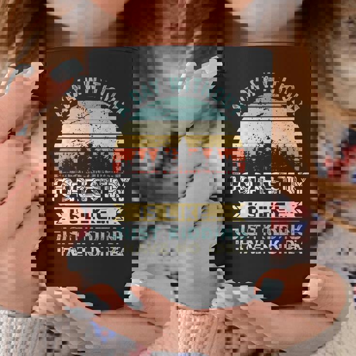 A Day Without Forestry 面白い林業ギフト コーヒーマグ 面白い贈り物