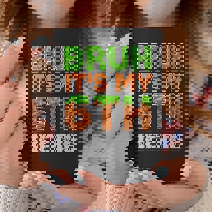 Birthday Boy Bruh It's My 6Th Birthday Video Game Pixel Coffee Mug Personalized Gifts