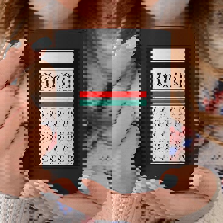 Bocci ぼっち ロゴ 総柄 緑 赤 イタリア国旗風【変なデザイン屋さん】陰キャ オタク ブランド パロディ 面白 コーヒーマグ 面白い贈り物