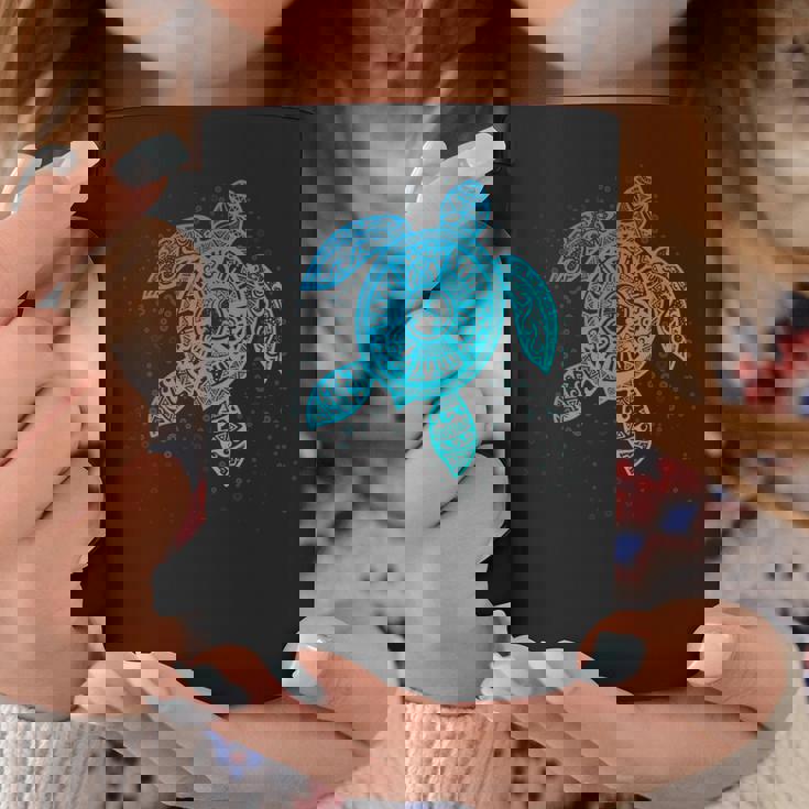 Boho Tiki ティールウミガメ 気泡付き 亀 コーヒーマグ 面白い贈り物