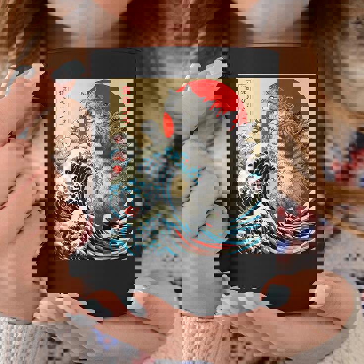 Catzilla Cat 日本アート 面白い猫 ギフト 男性 女性 子供 コーヒーマグ 面白い贈り物