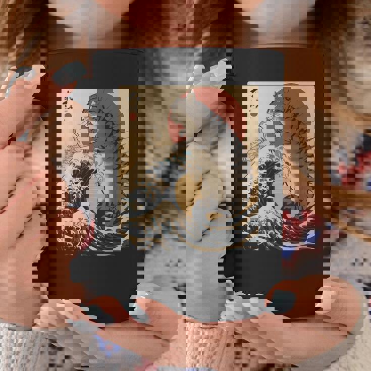 Catzilla 日本の波 ヴィンテージ 夕日 面白い 猫 アート コーヒーマグ 面白い贈り物