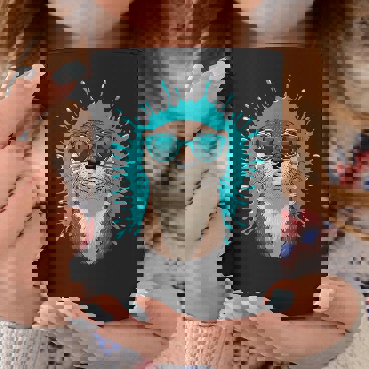 Chill Otteribes 面白いカワウソサングラスデザイン コーヒーマグ 面白い贈り物