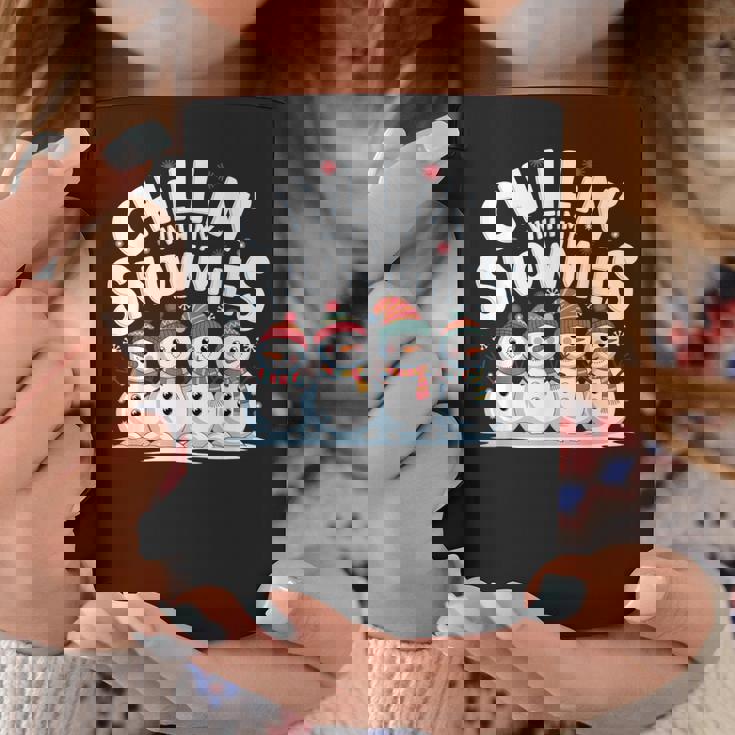 Chilling With Mynowmies 冬の雪だるまファミリーデザイン コーヒーマグ 面白い贈り物