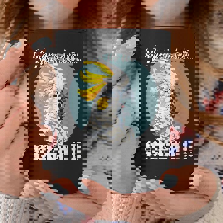 Cockatoo Meme T、面白い叫び声を上げているキバタン コーヒーマグ 面白い贈り物