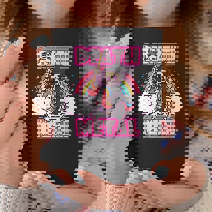 Death Metal Grim Reaper ピンクユニコーン ファニーヘビーメタル コーヒーマグ 面白い贈り物