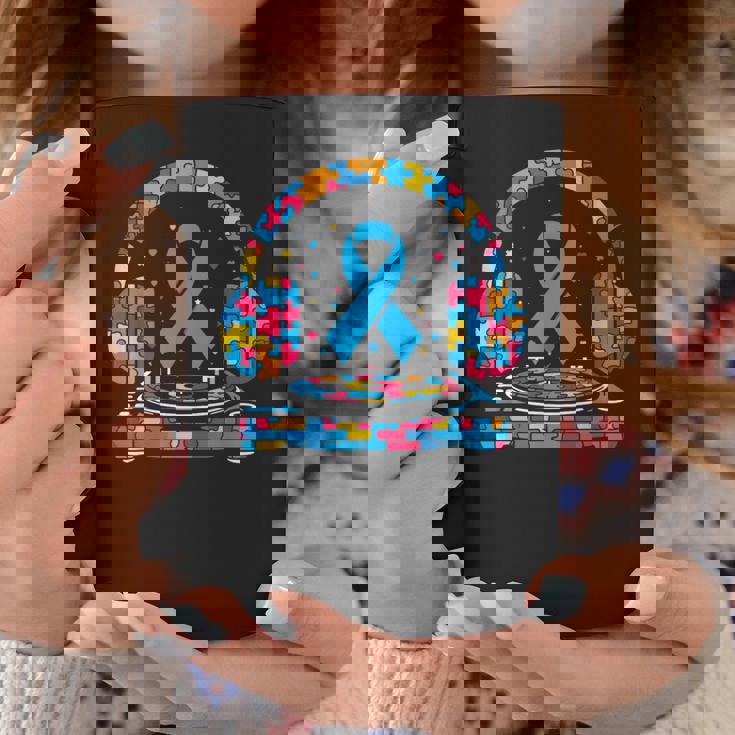 Dj ヘッドフォン パズル 自閉症啓発 自閉症 レディース メンズ コーヒーマグ 面白い贈り物