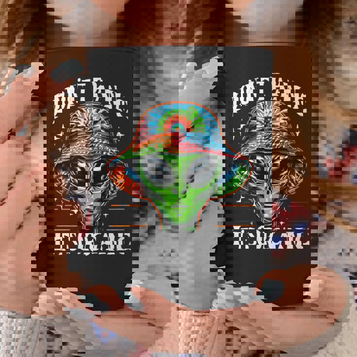 Don't Panic It's Organic Alien Ufo 面白いプリント コーヒーマグ 面白い贈り物